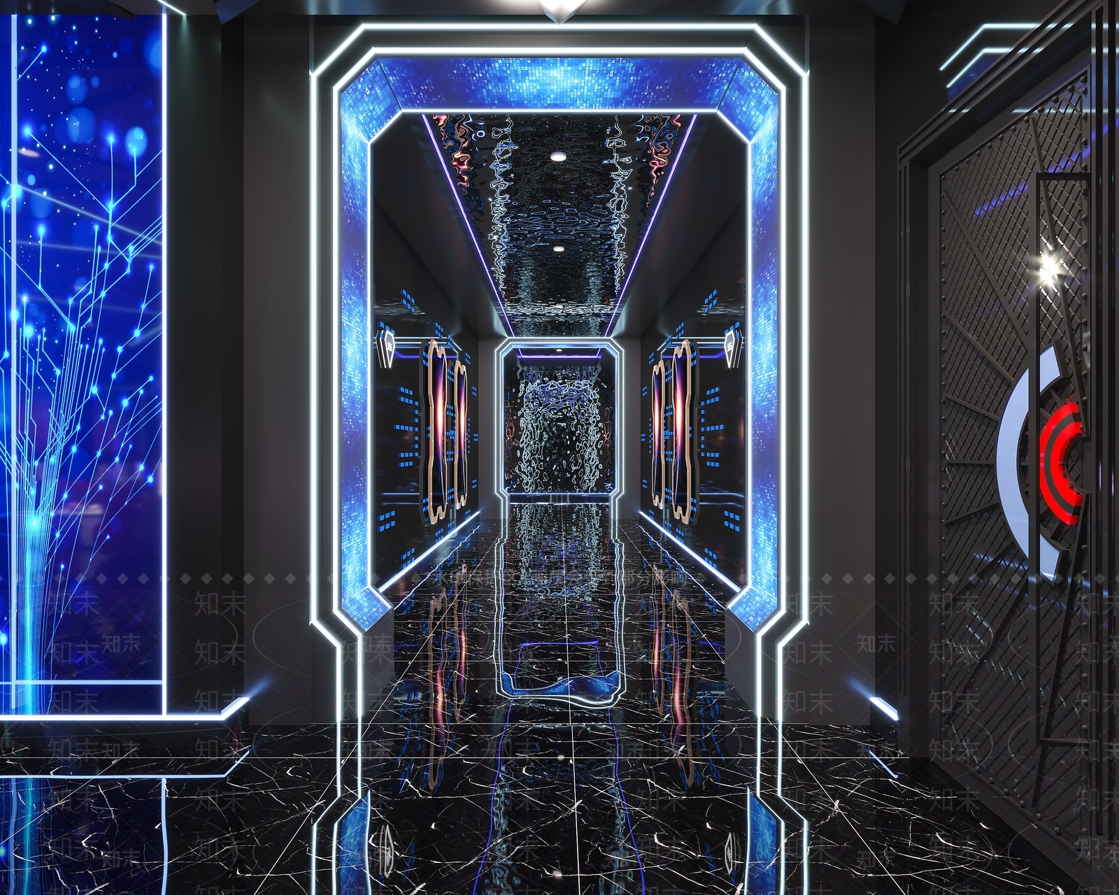 现代KTV过道3D模型下载【ID:1108297774】