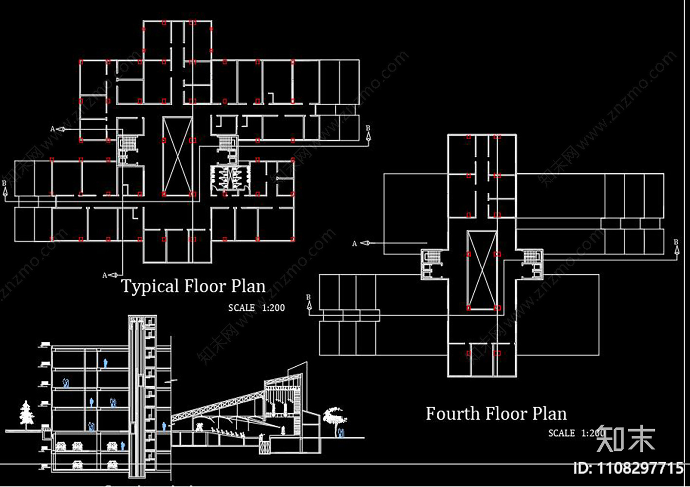 办公建筑CADcad施工图下载【ID:1108297715】