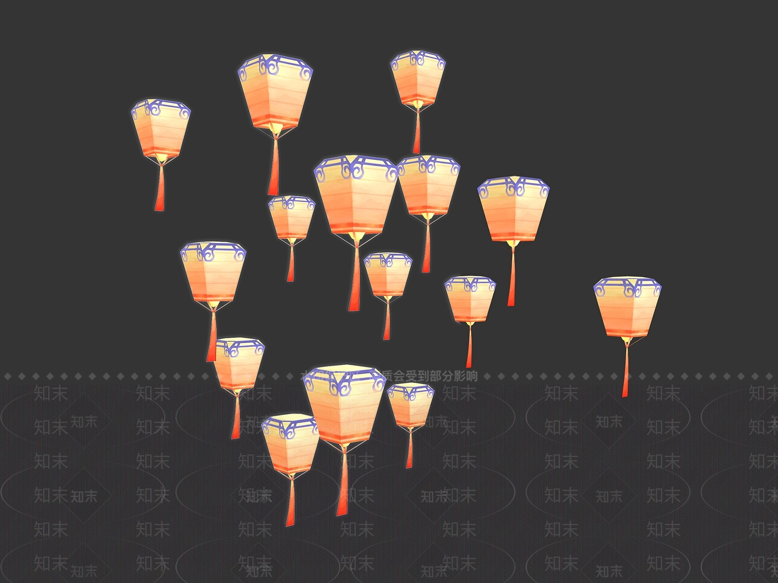 现代孔明灯3D模型下载【ID:1108361165】