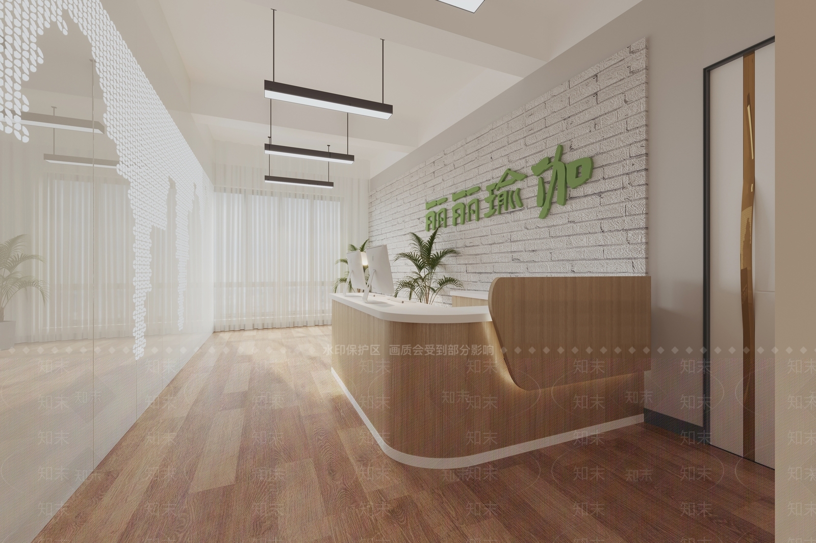 现代瑜伽室3D模型下载【ID:1108302591】