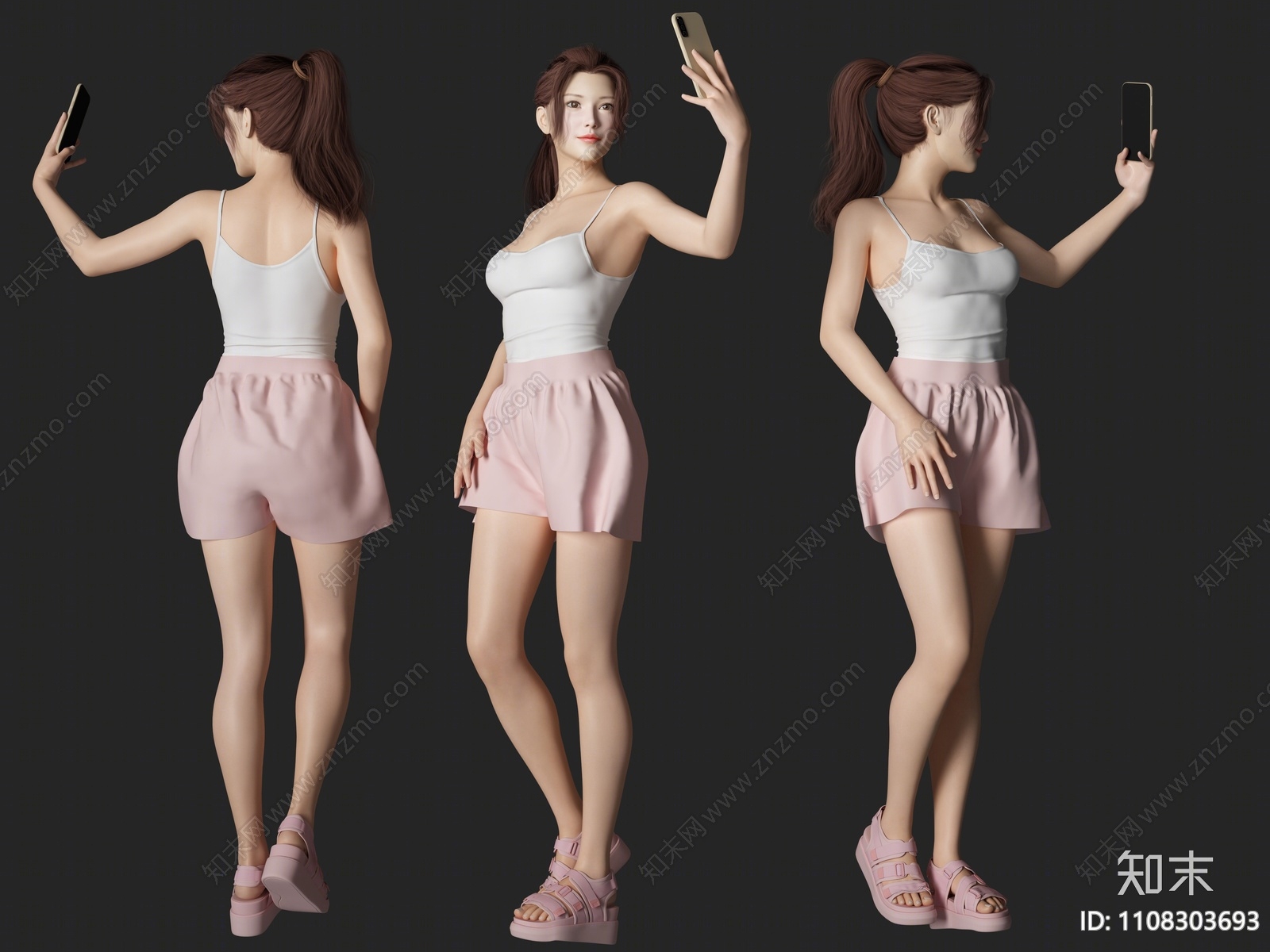 现代女人3D模型下载【ID:1108303693】