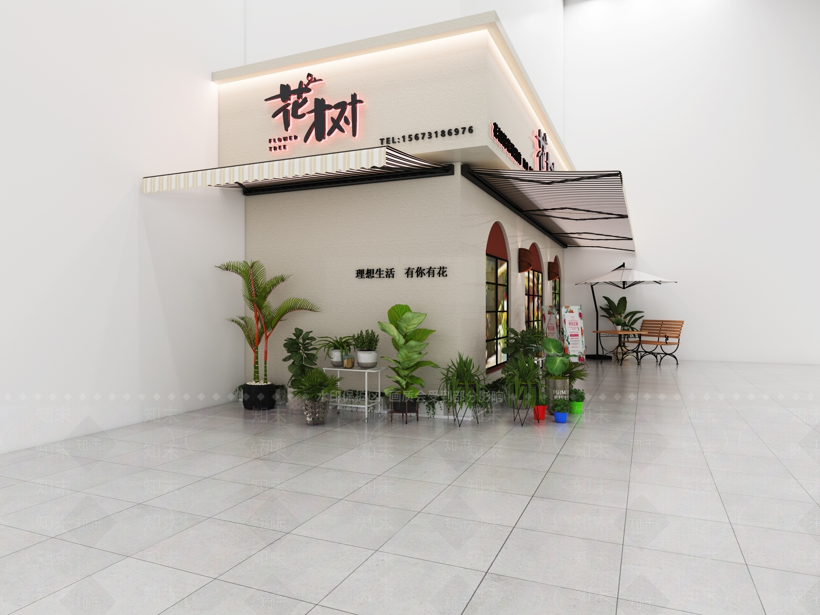 现代花店3D模型下载【ID:1108306771】