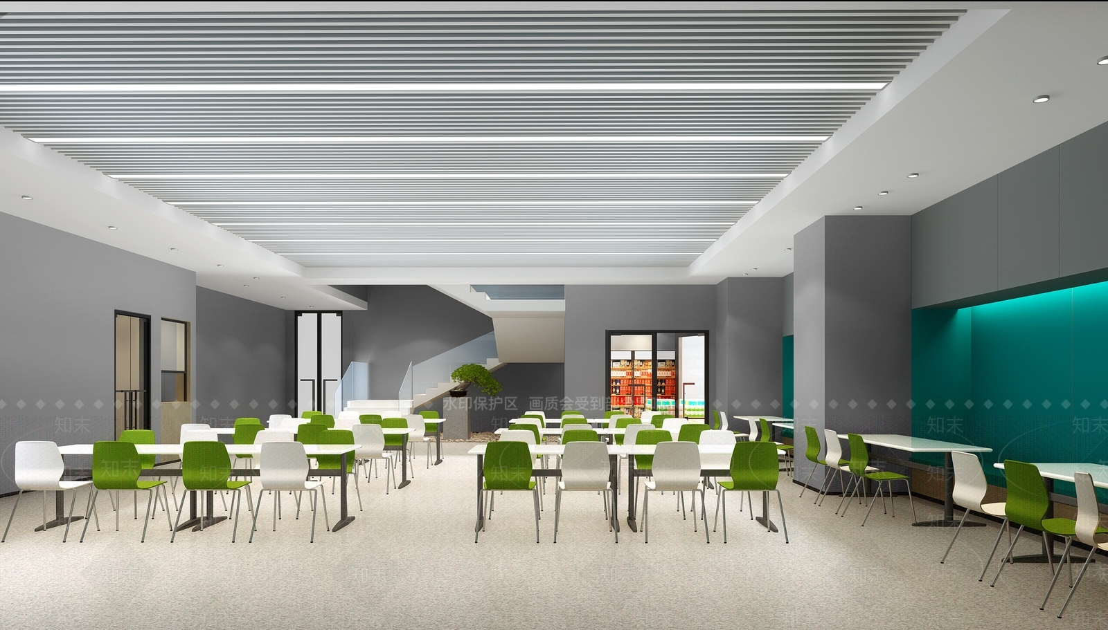 现代食堂3D模型下载【ID:1108308877】