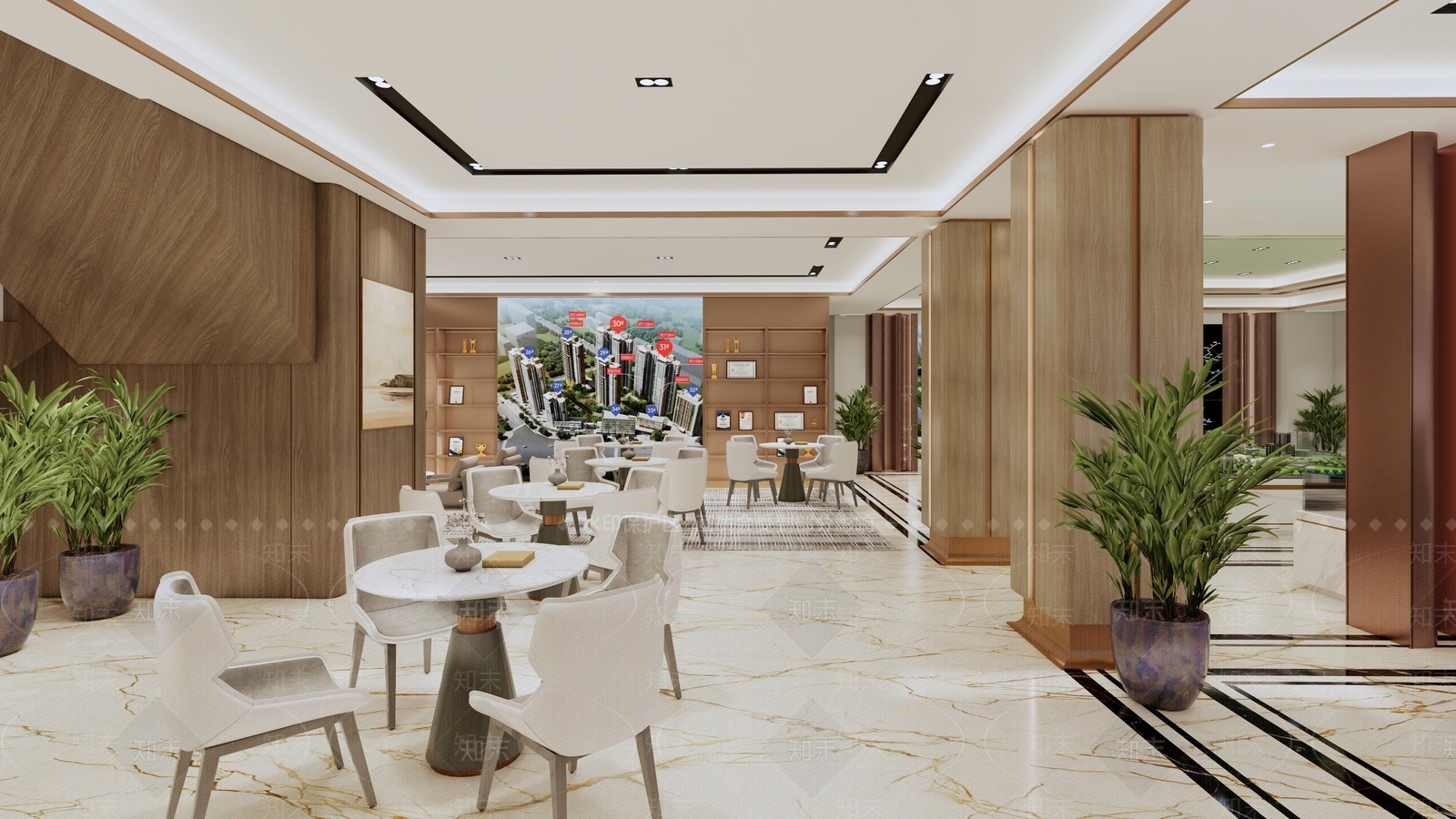 现代售楼处内部SU模型下载【ID:1108360799】