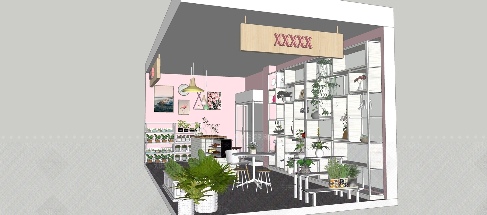 现代花店SU模型下载【ID:1108322117】