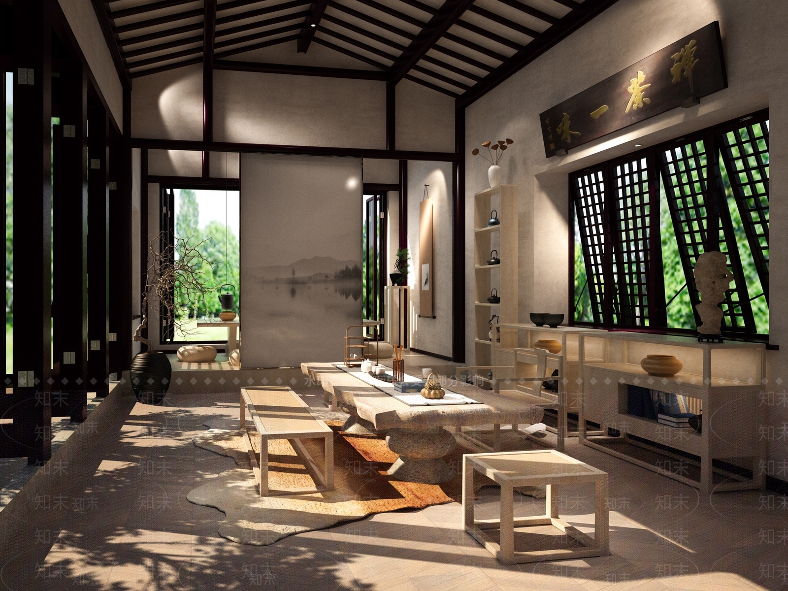 中式国学学堂3D模型下载【ID:1108325143】