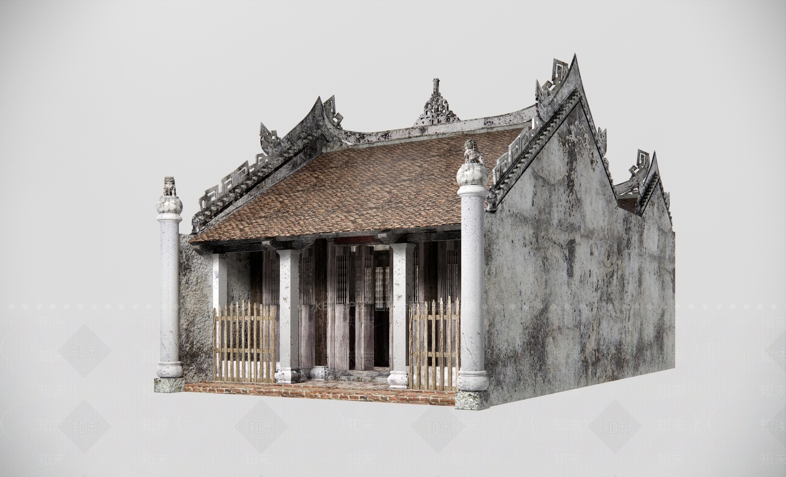 东南亚寺庙建筑SU模型下载【ID:1108328079】