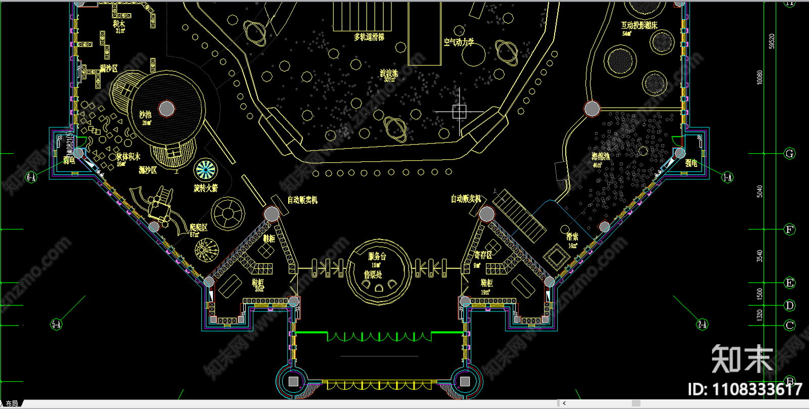 游乐园cad施工图下载【ID:1108333617】