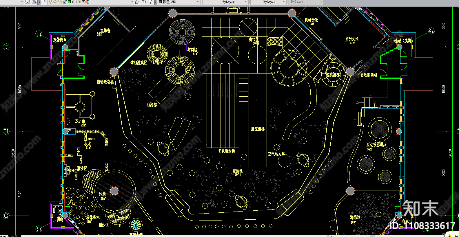 游乐园cad施工图下载【ID:1108333617】