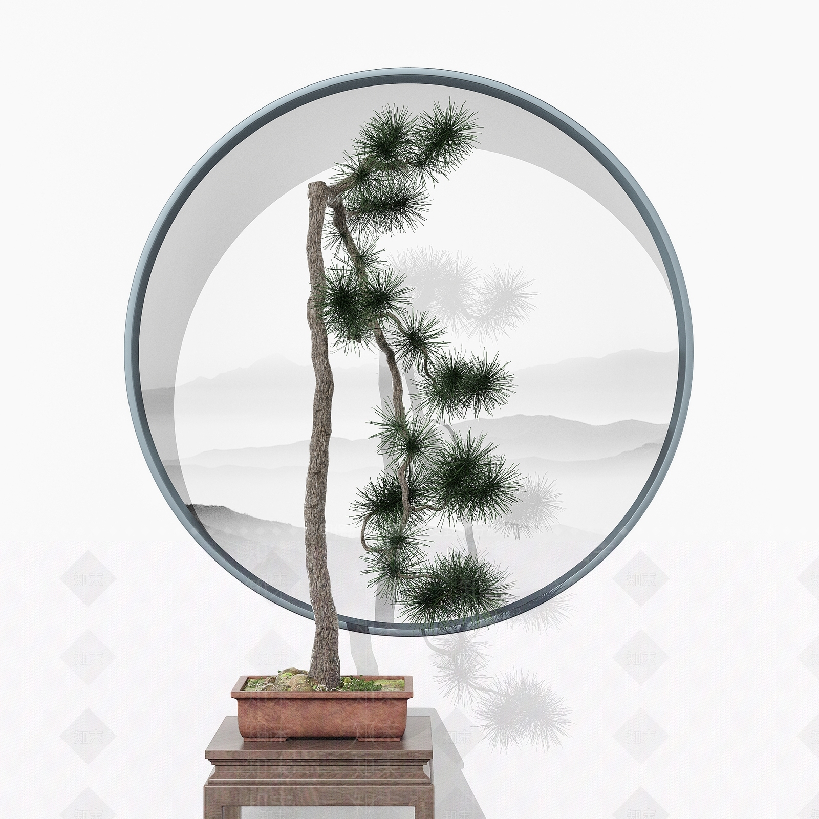 新中式松树盆栽3D模型下载【ID:1108336091】