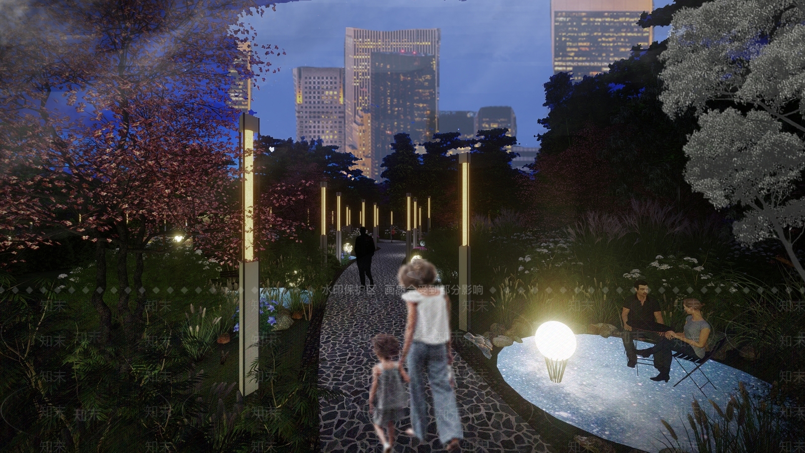 现代城市口袋公园景观SU模型下载【ID:1108395878】