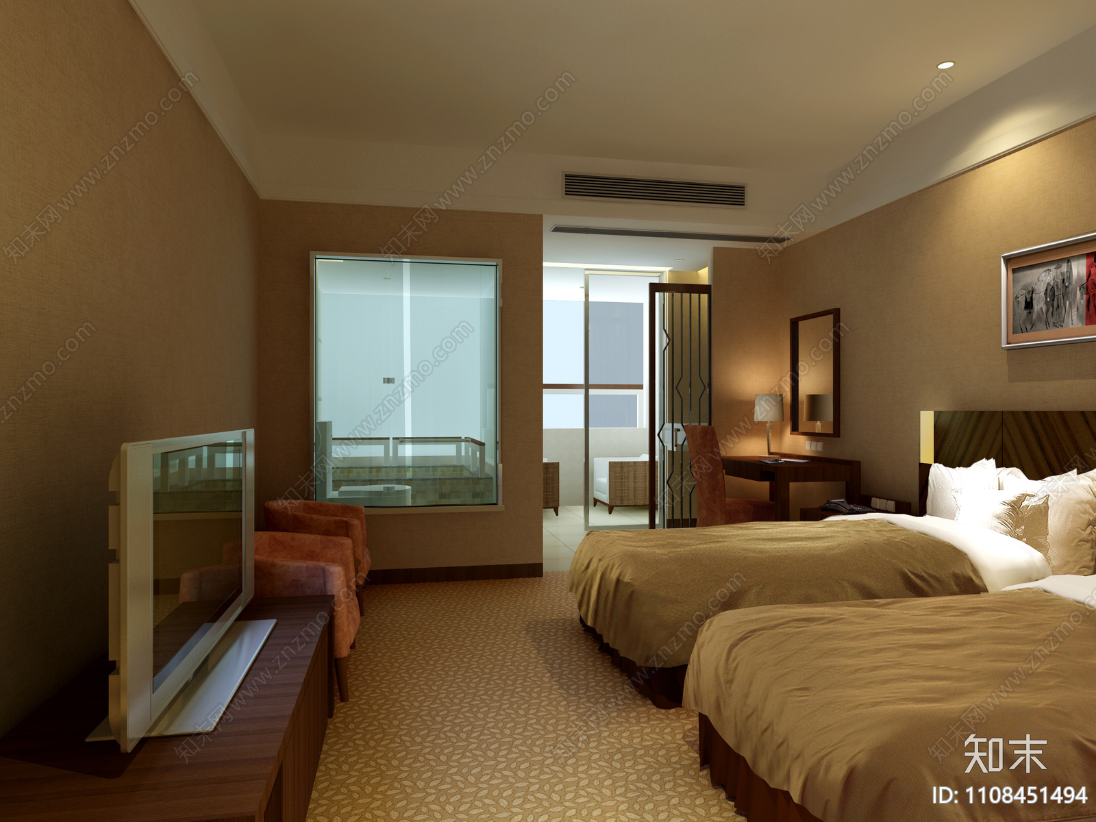 商务酒店cad施工图下载【ID:1108451494】
