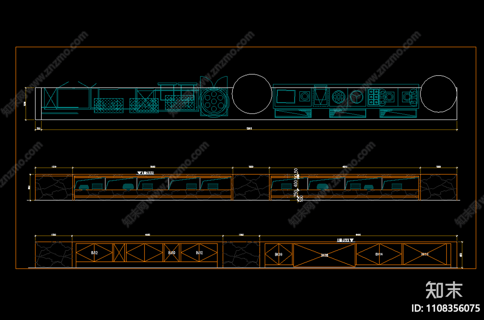 酒店餐台详图施工图下载【ID:1108356075】