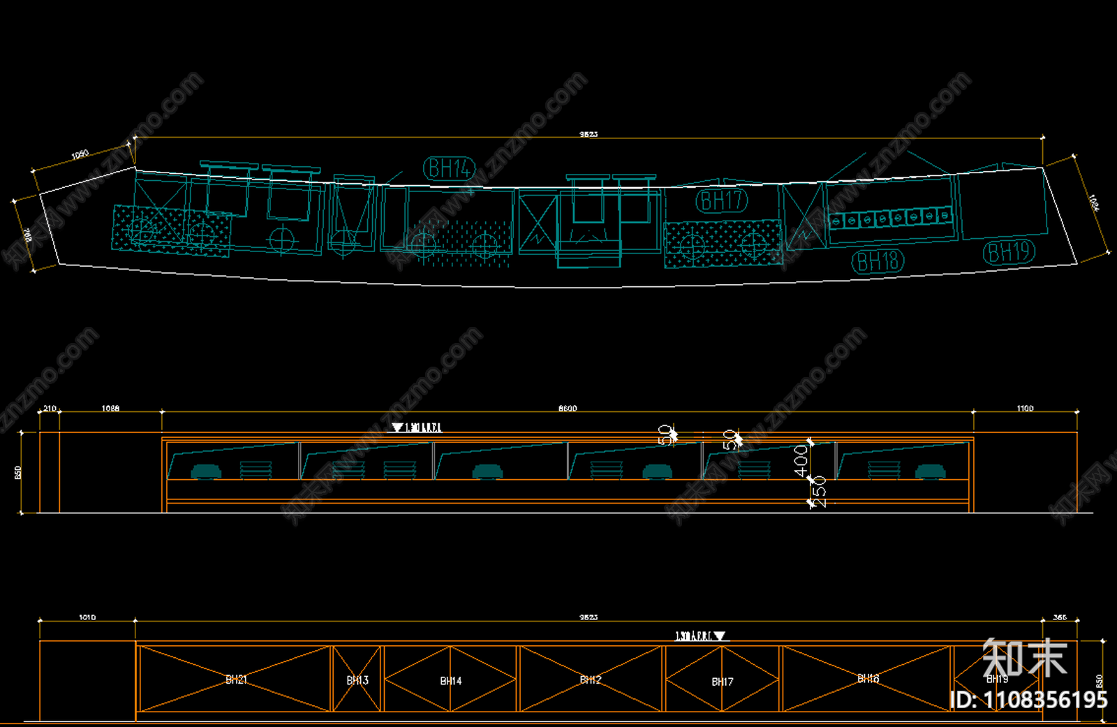 酒店餐台详图施工图下载【ID:1108356195】