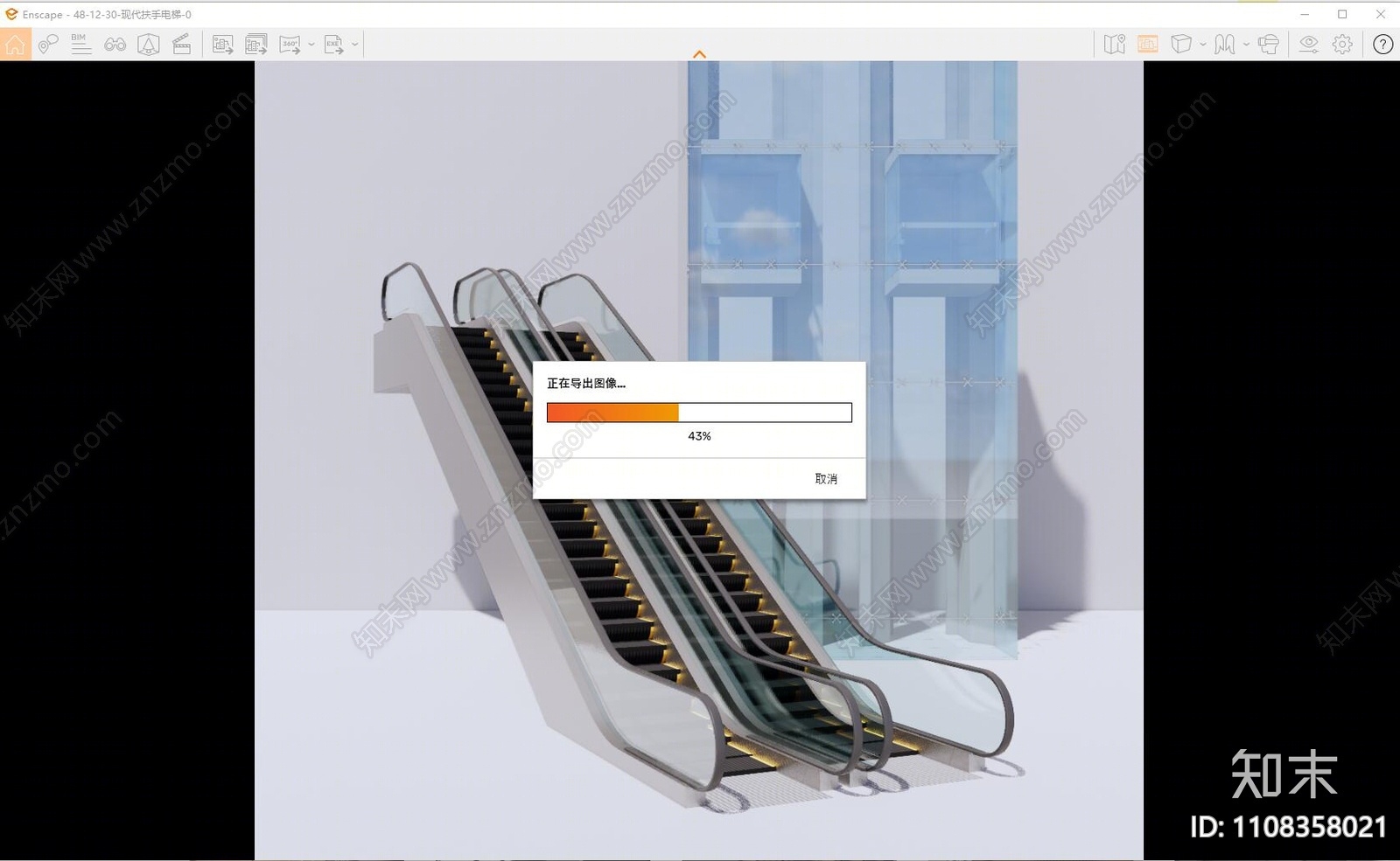 现代扶梯SU模型下载【ID:1108358021】