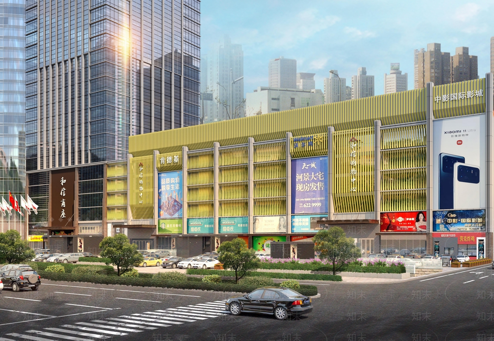 现代商场外观3d模型下载