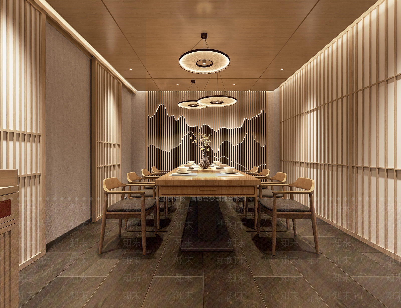 日式餐厅包房3D模型下载【ID:1108367094】