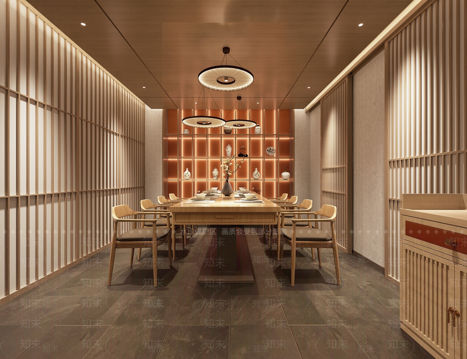 日式餐厅包房3D模型下载【ID:1108367275】