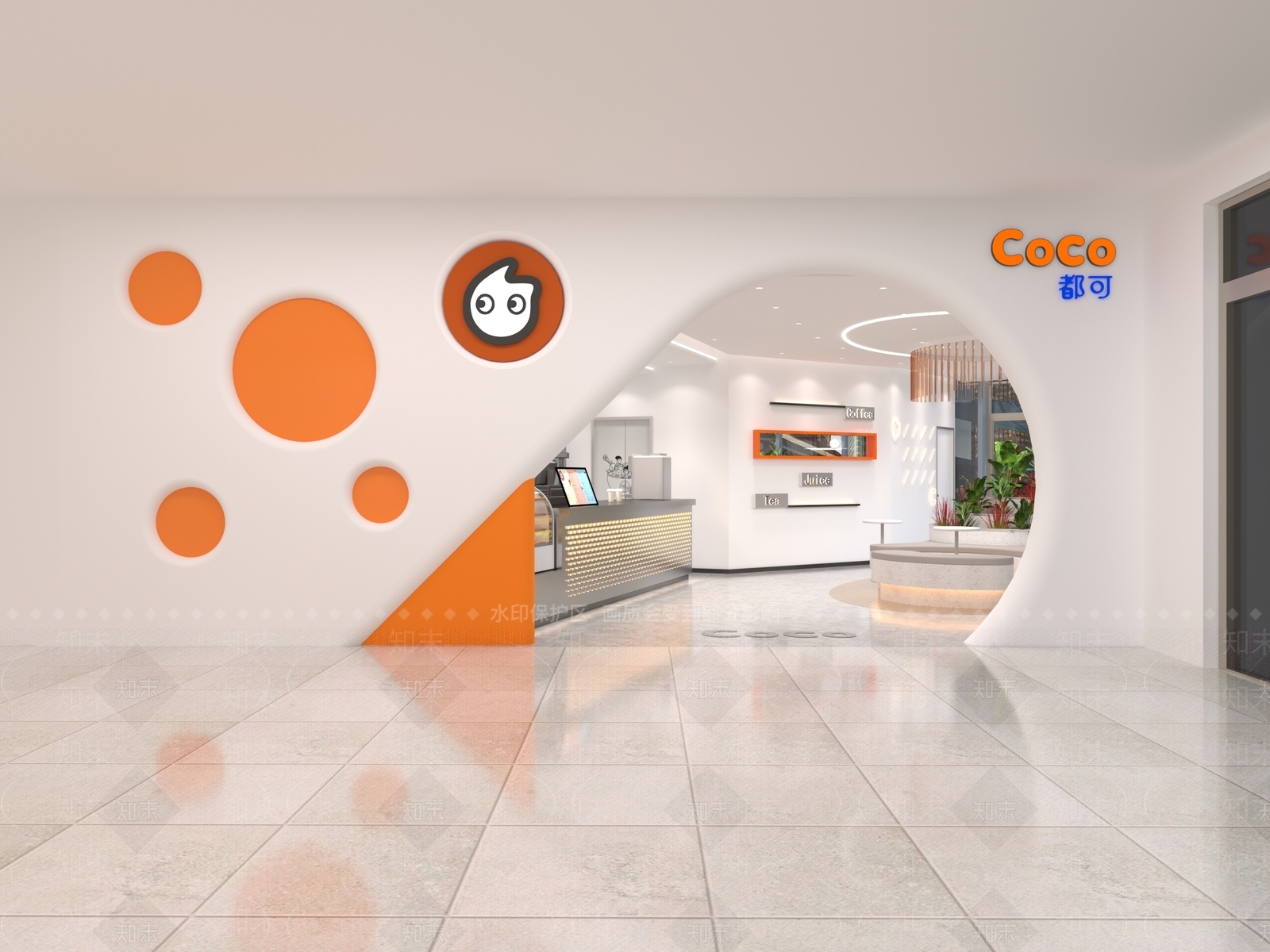 现代奶茶店3D模型下载【ID:1108371045】