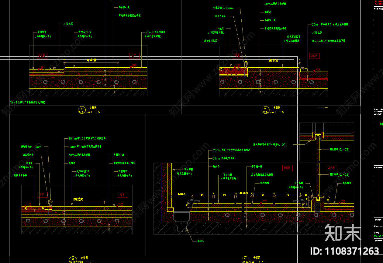 现代简约家装施工图cad施工图下载【ID:1108371263】