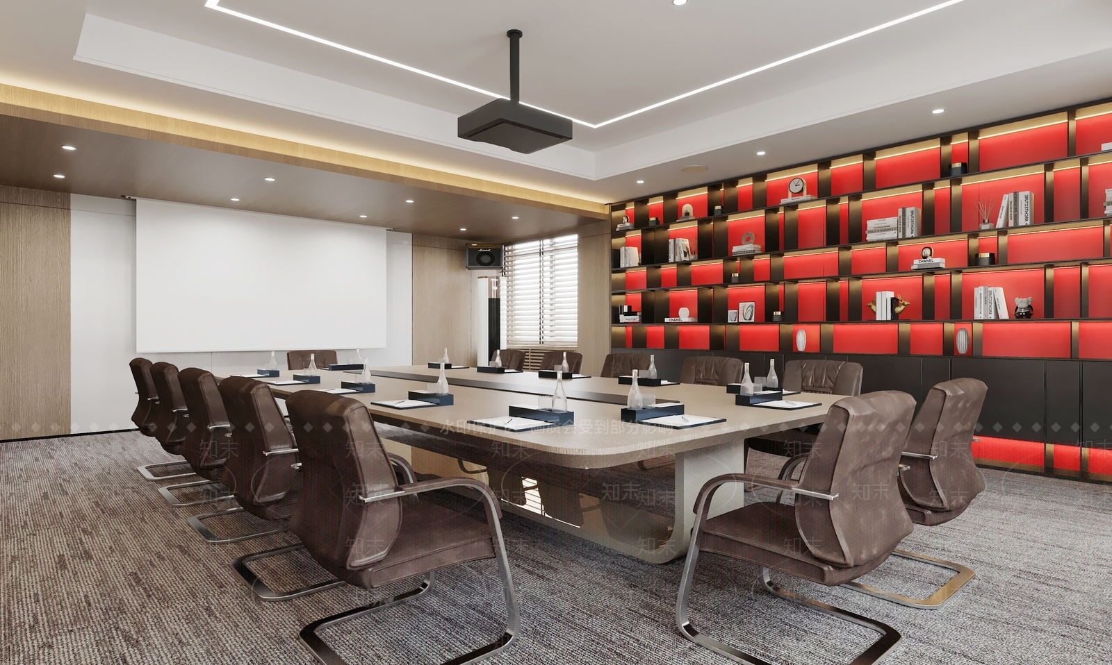 现代党建会议室3D模型下载【ID:1108373028】