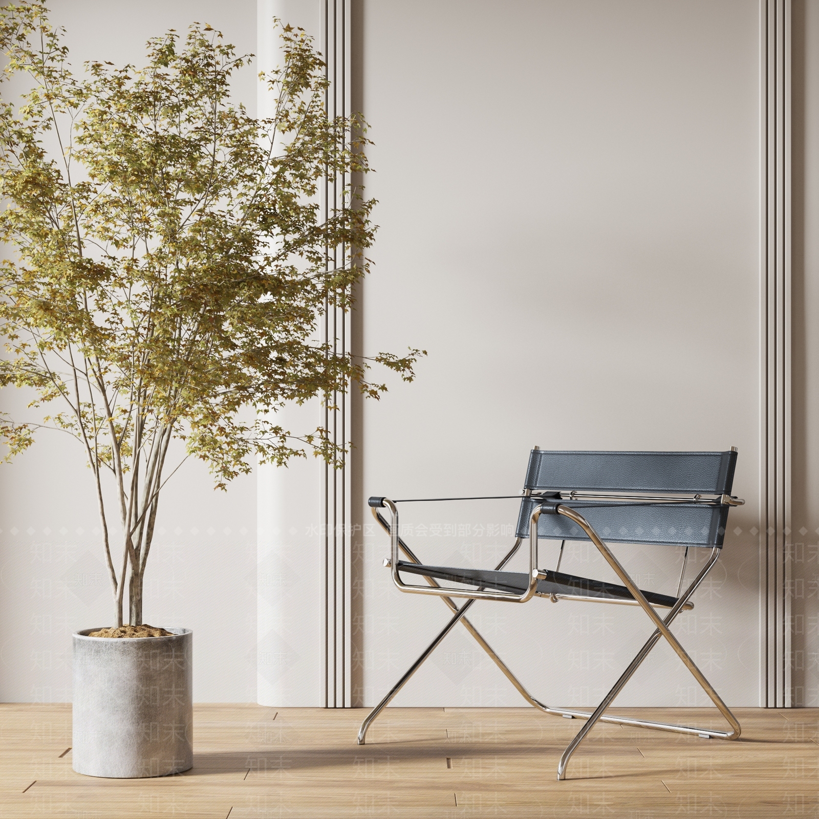 现代不锈钢休闲椅3D模型下载【ID:1108379805】