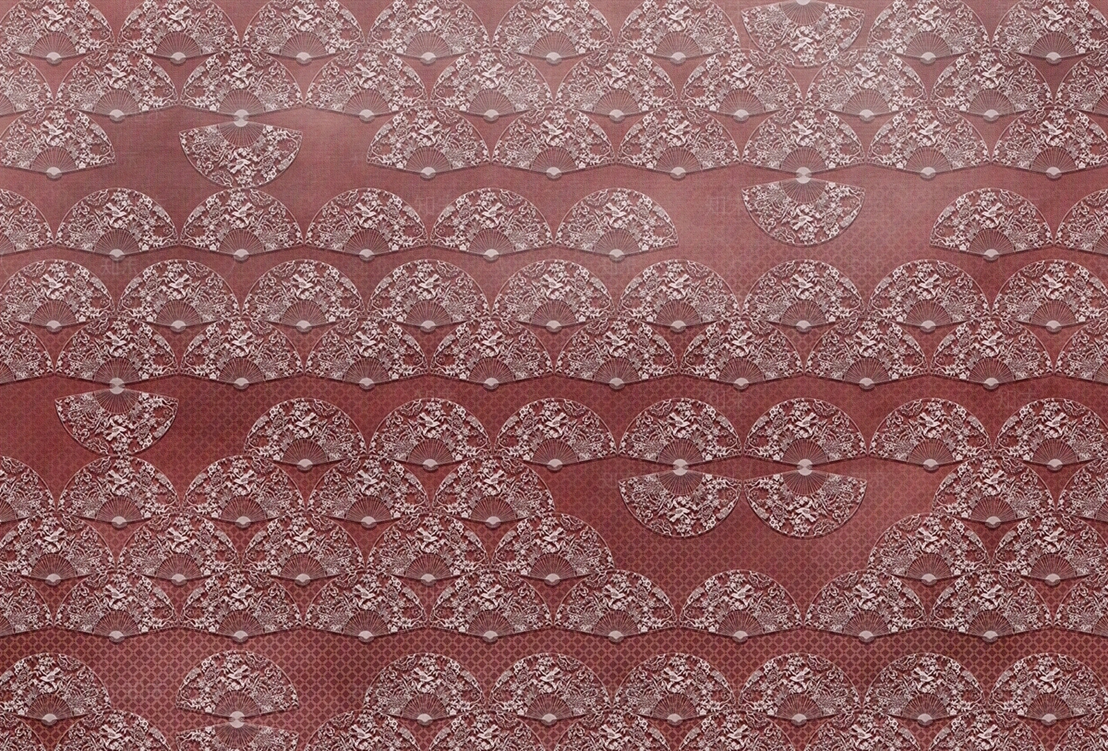 中式古典扇子壁画贴图下载【ID:1108380478】