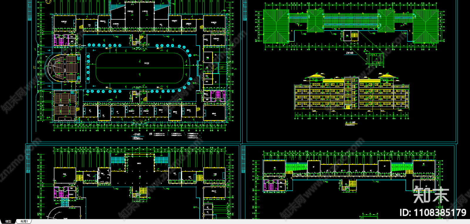 湖南工业大学艺术楼施工图施工图下载【ID:1108385179】
