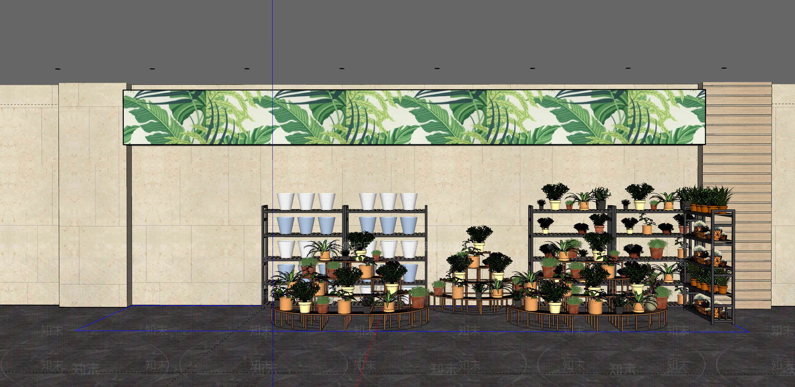 现代花店SU模型下载【ID:1108387422】