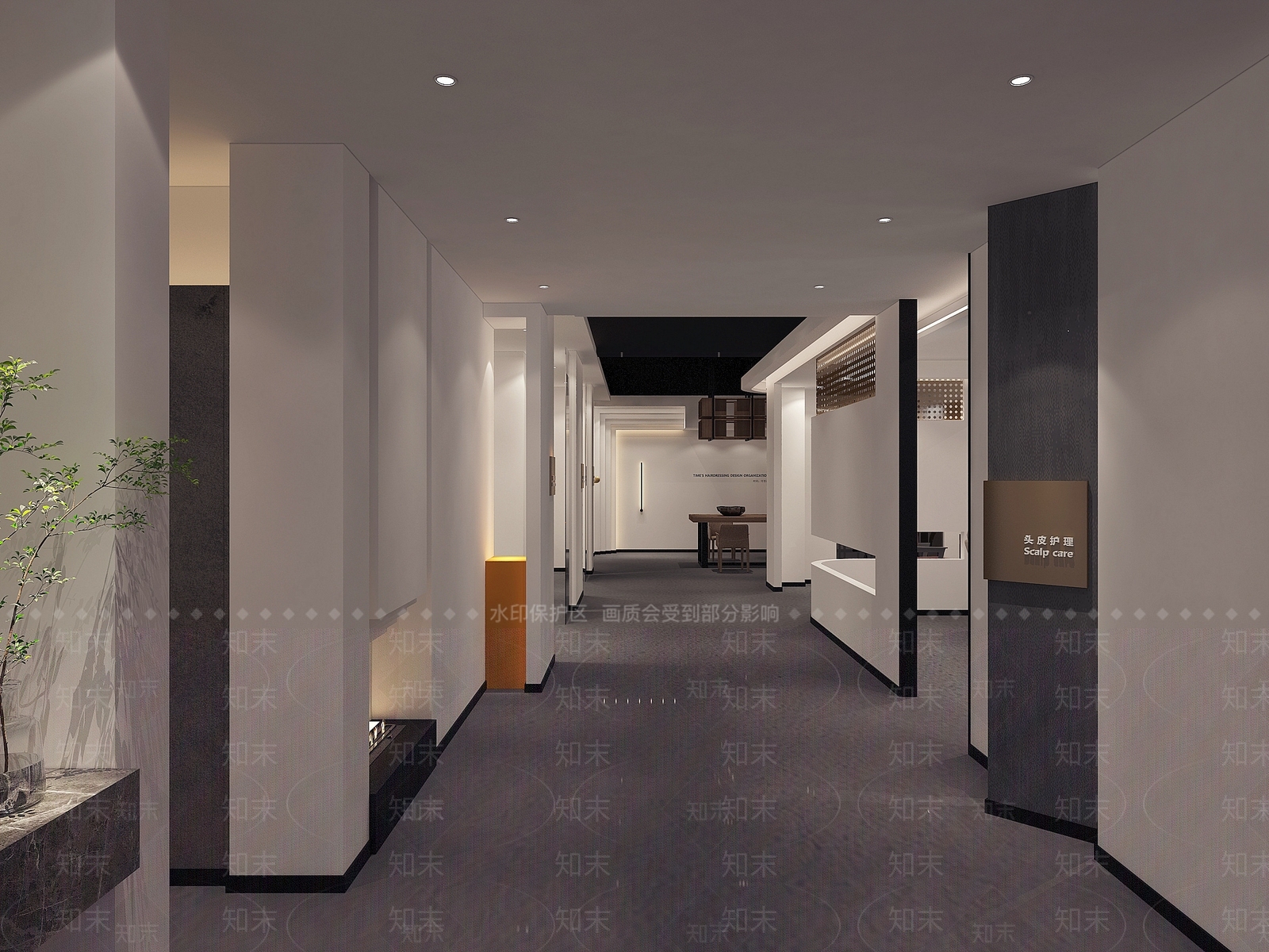 现代极简美发店3D模型下载【ID:1108388768】