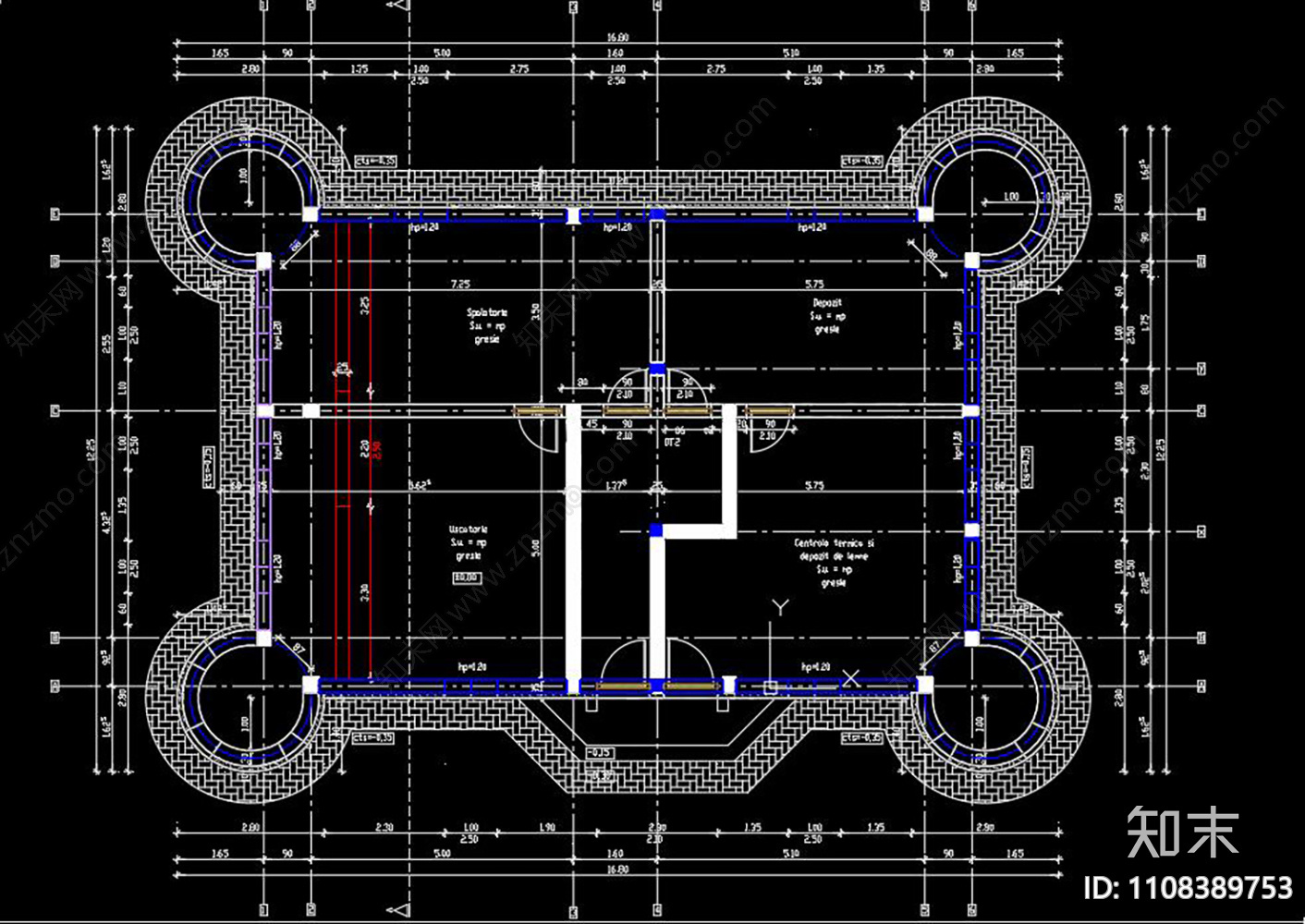 城堡建筑CADcad施工图下载【ID:1108389753】