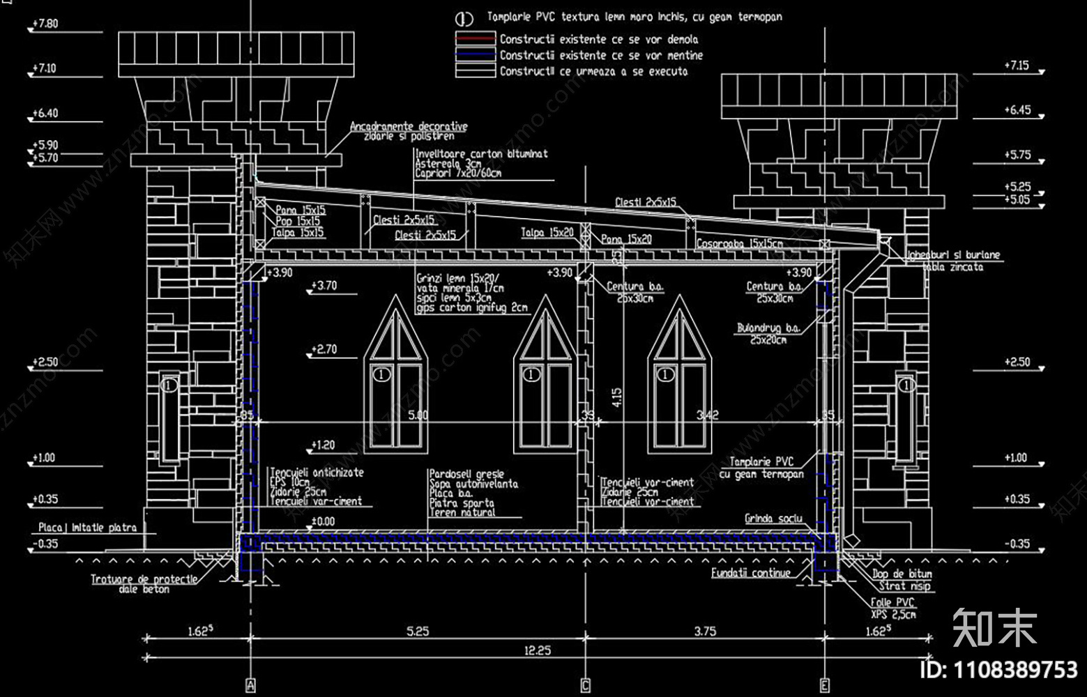 城堡建筑CADcad施工图下载【ID:1108389753】