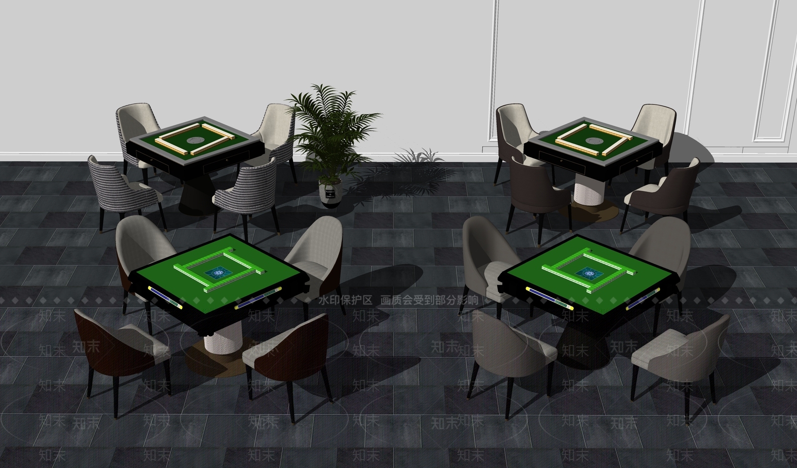 现代休闲棋牌桌SU模型下载【ID:1108399359】