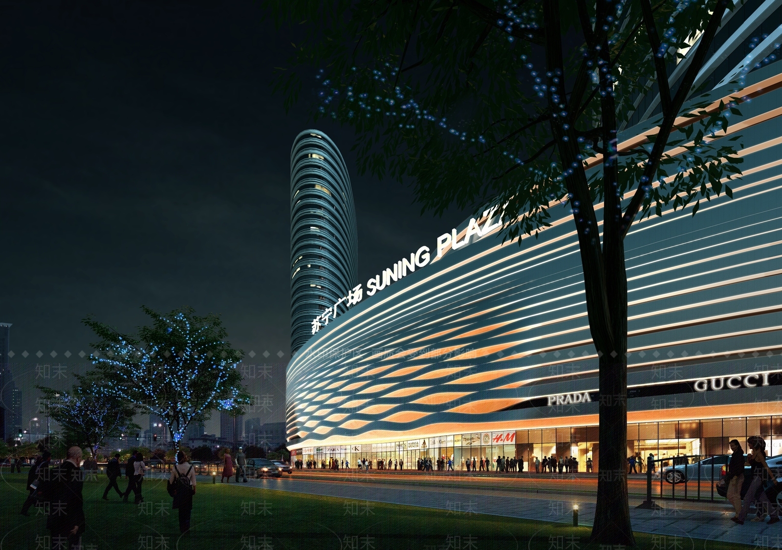 现代商场外观3d模型下载