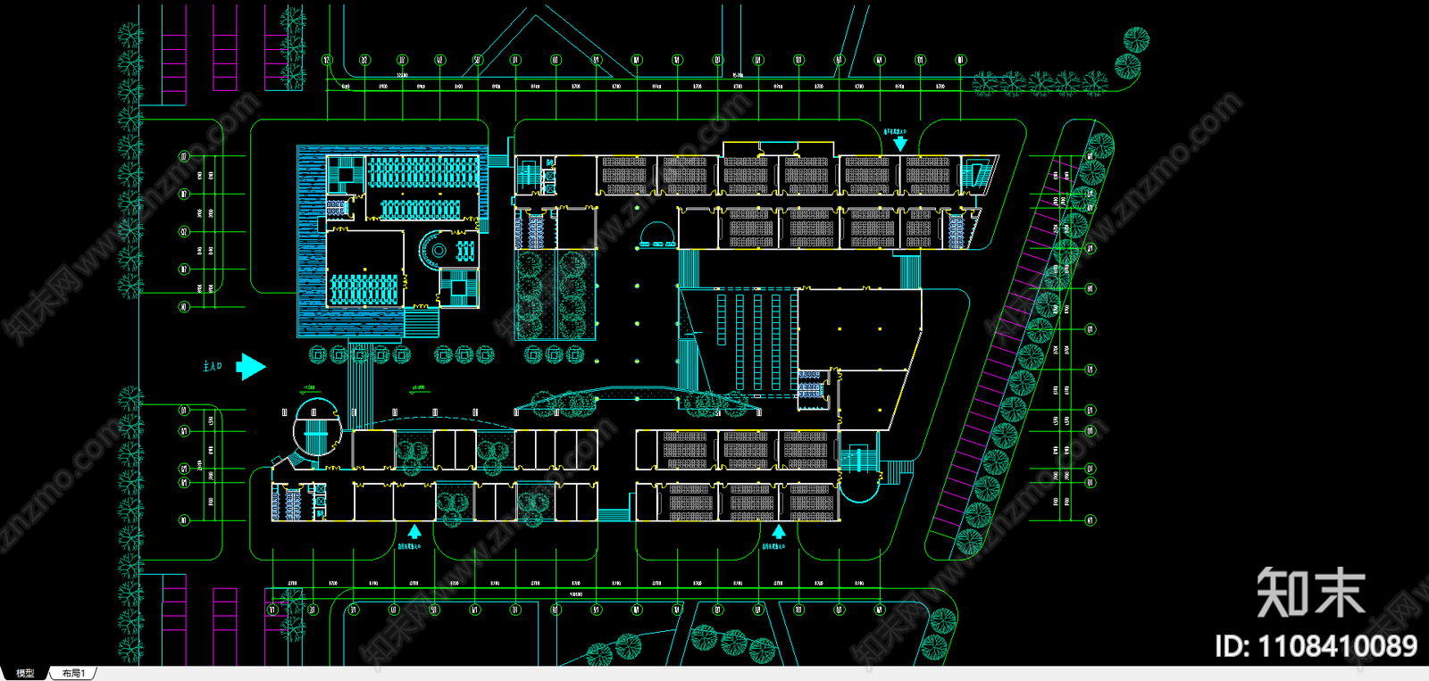 大学教学楼方案设计施工图下载【ID:1108410089】