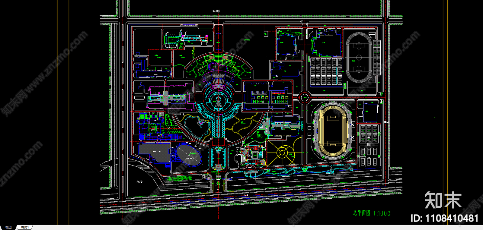 武汉某高校规划图施工图下载【ID:1108410481】