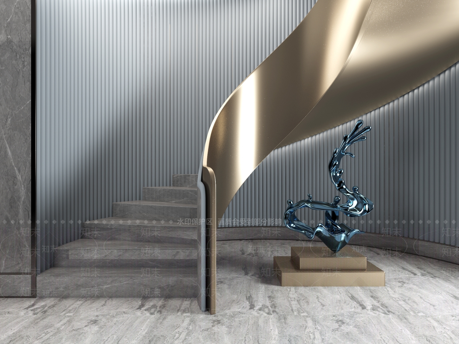 现代雕塑摆件3D模型下载【ID:1108412377】