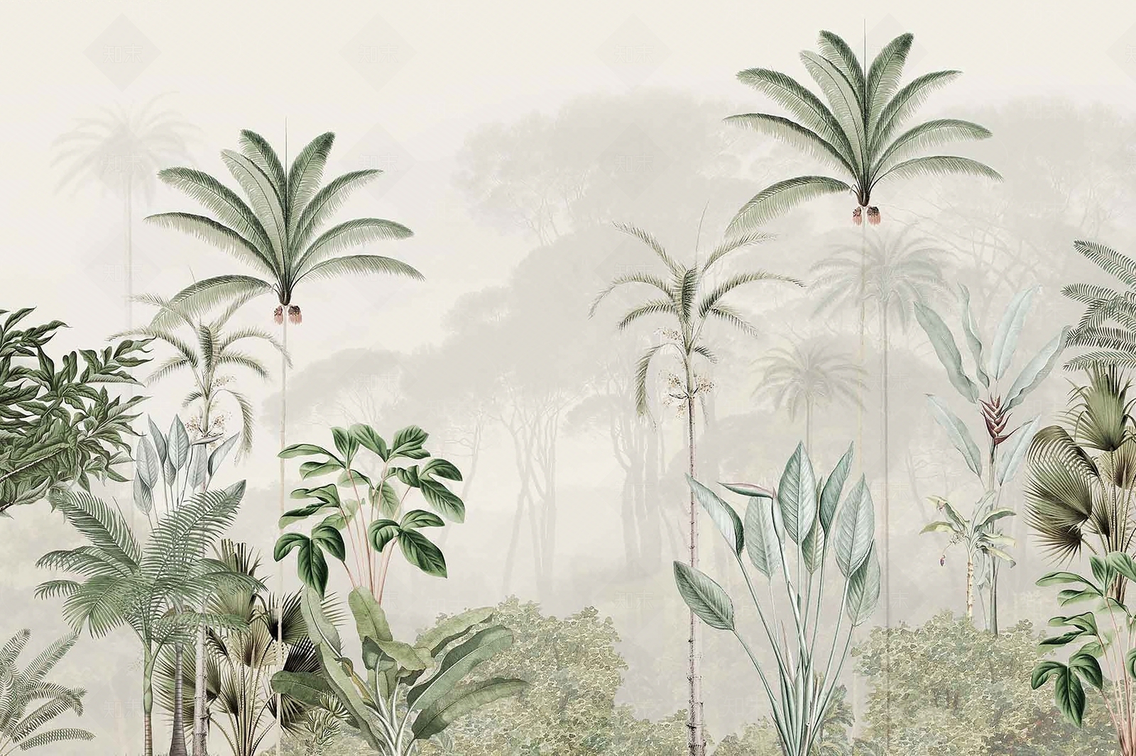 热带雨林墙纸壁画贴图下载【ID:1108421050】