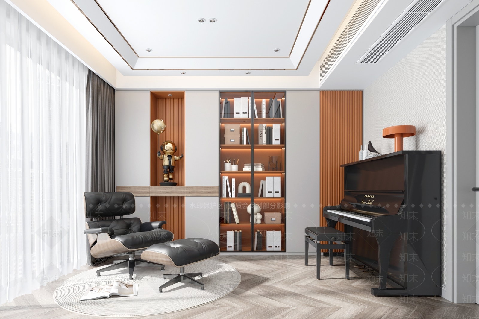 现代钢琴房3D模型下载【ID:1108432645】