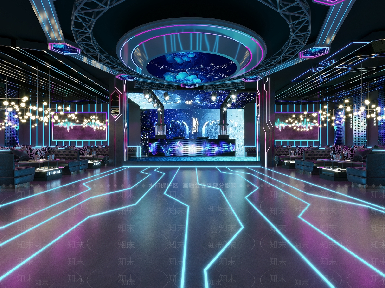现代科技风酒吧3D模型下载【ID:1108425780】