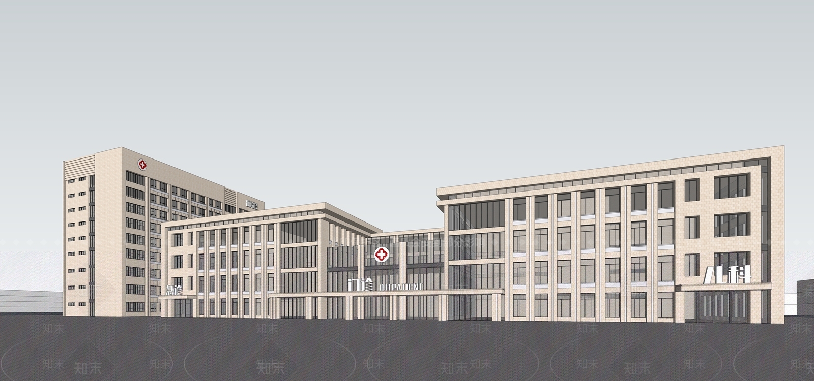 现代医疗建筑SU模型下载【ID:1108426403】