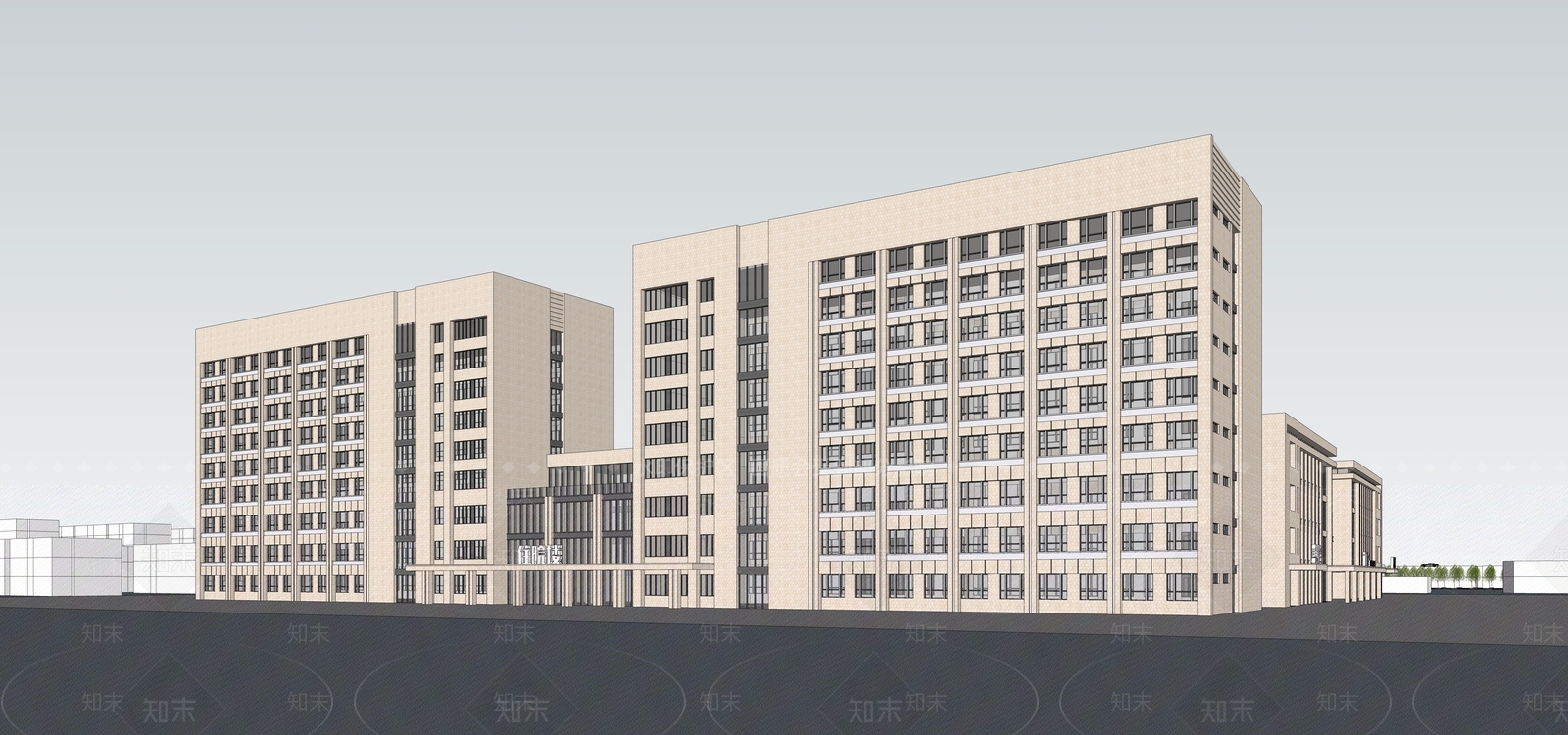 现代医疗建筑SU模型下载【ID:1108426403】