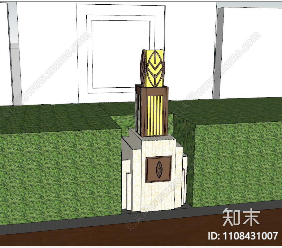 新中式树叶格栅景观灯二施工图cad施工图下载【ID:1108431007】