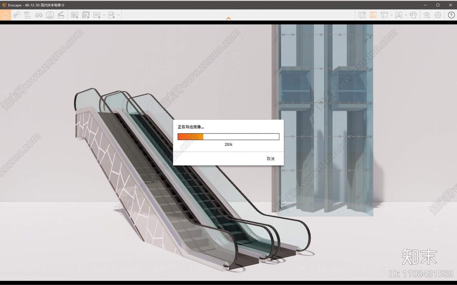 现代扶梯SU模型下载【ID:1108431589】