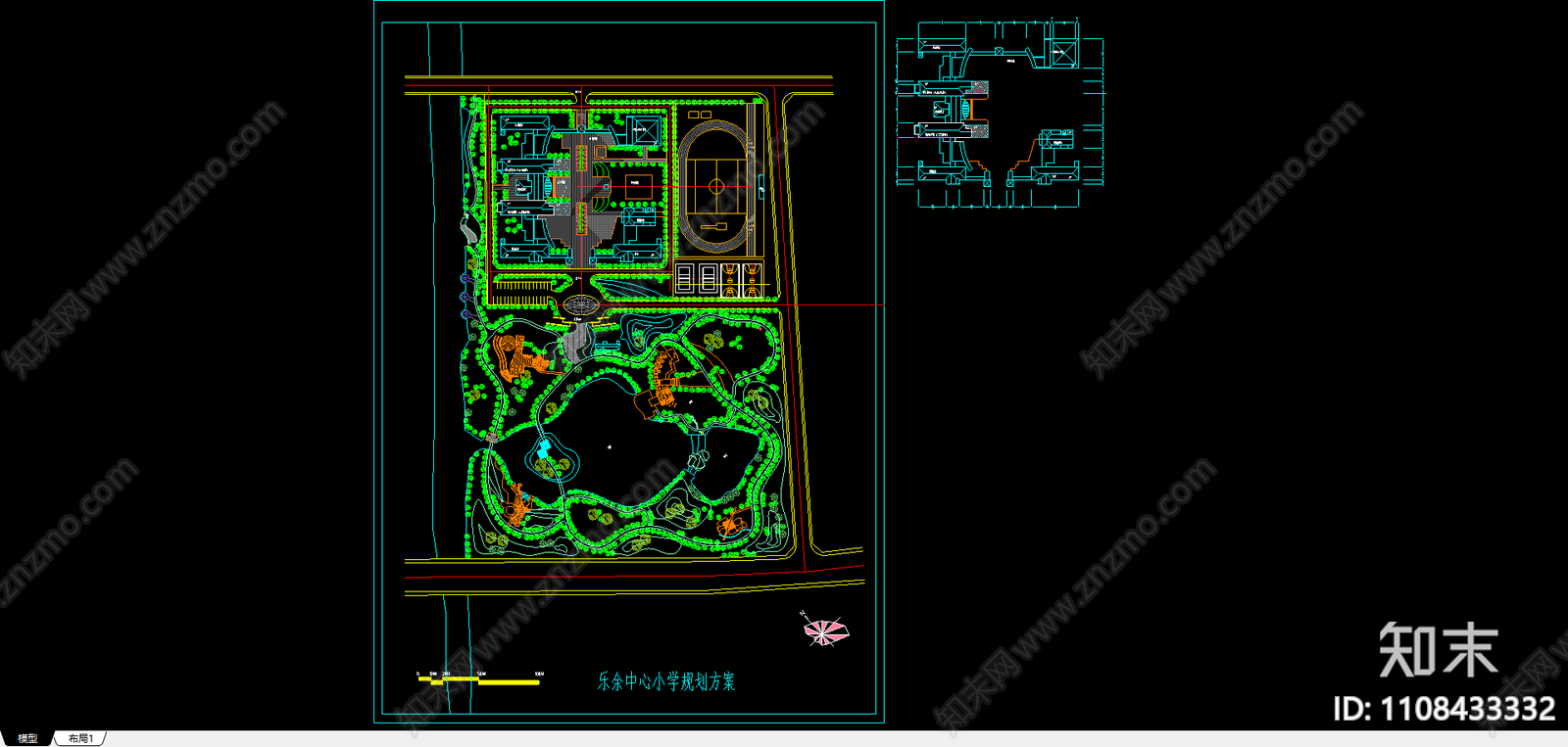 河北某小学设计总图施工图下载【ID:1108433332】