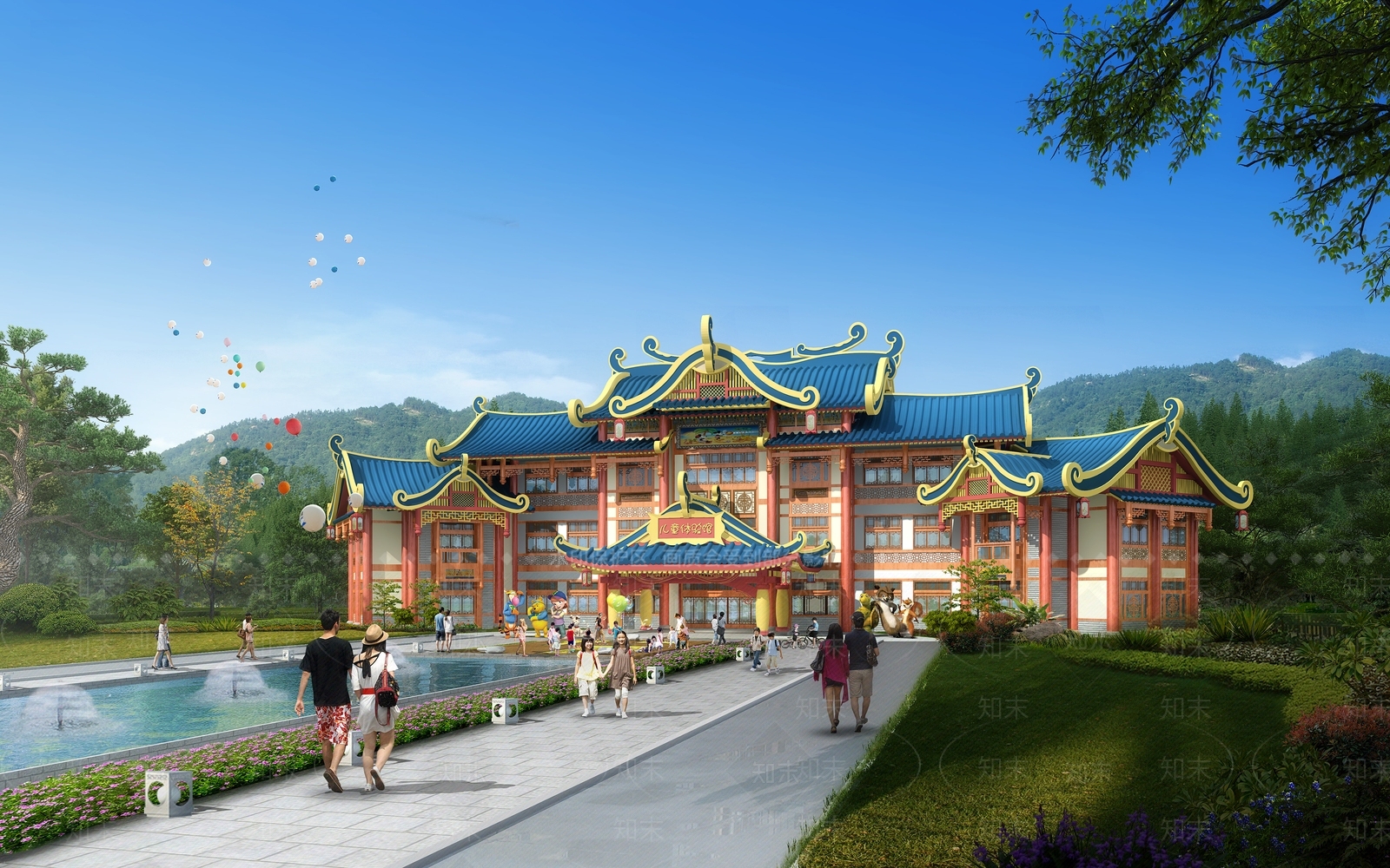 中式儿童体验馆SU模型下载【ID:1108439494】