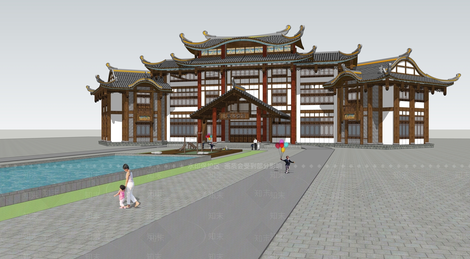 中式儿童体验馆SU模型下载【ID:1108439494】