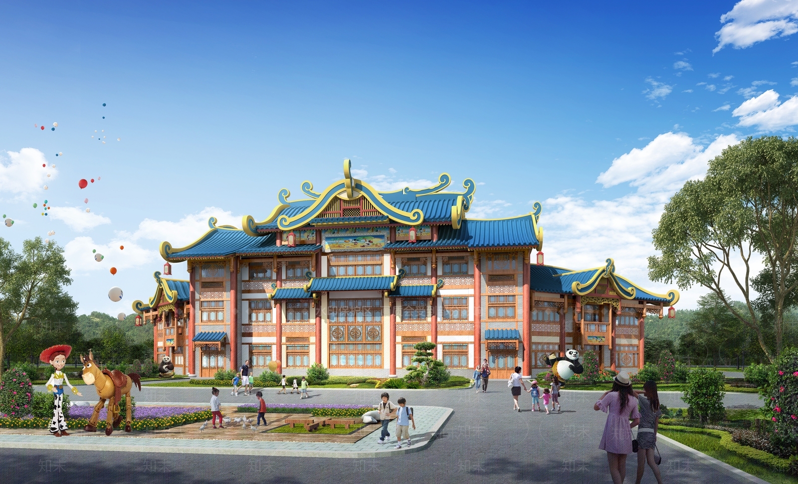 中式儿童体验馆SU模型下载【ID:1108439494】