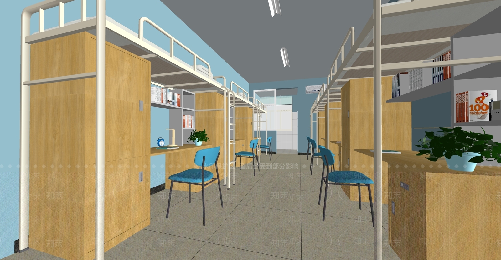现代学校宿舍SU模型下载【ID:1108439430】