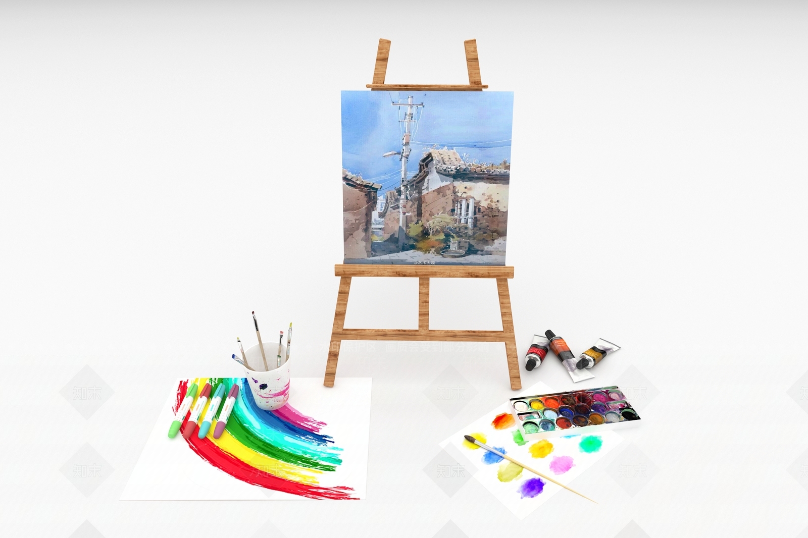 现代画板3D模型下载【ID:1108441081】